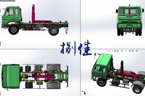 5立方鉤臂式垃圾車(chē)模型